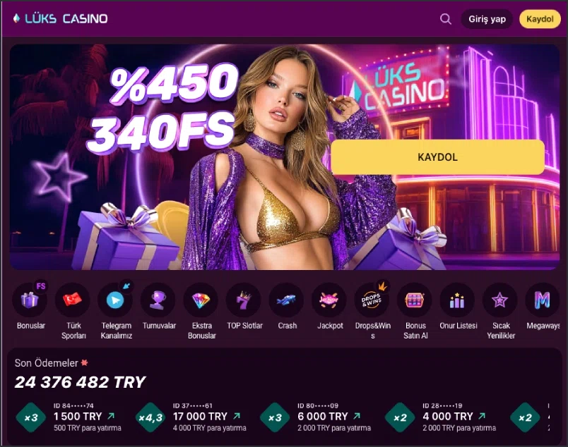 Luks Casino platform genel görünümü ekranı